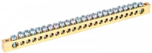 Купить Шина PEN "земля-ноль" 8х12мм 24/2 (24группы/крепеж по краям) IEK YNN21-24-100 по низкой цене