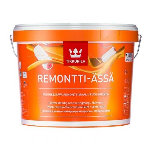 Купить Краска Tikkurila Remontti Assa А в/д, акрилатная, интерьерная 9 л по низкой цене