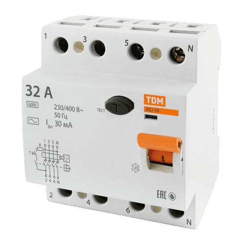 Купить Устройство защитного отключения TDM electric ВД1-63 32 А 30 мА 4П по низкой цене