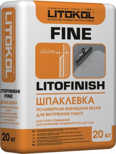 Купить Шпаклевка LITOKOL Litofinish Fine финишная 20 кг по низкой цене