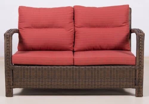 Купить Диван ТЕРРАСА Люкс ВЕНЕЦИЯ 2-х местный, плетеный, жгут 8251, с подушками, ткань М9002 по низкой цене