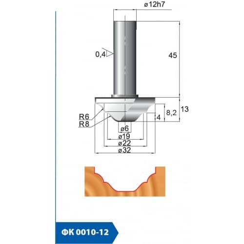 Купить Фриза МебельДрев ФК 0010-12 концевая твердосплавная 60 мм по низкой цене