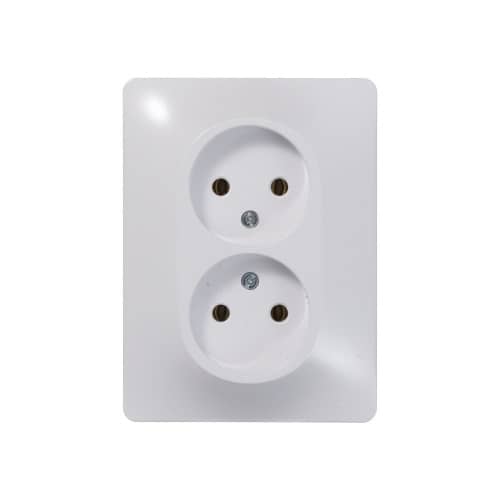 Купить Розетка двойная Schneider Electric Глосса без заземления белая по низкой цене