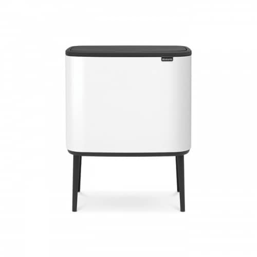 Купить Бак Brabantia Touch Bin Bo мусорный, белый, 11+23 л по низкой цене