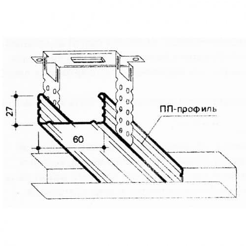 Купить Подвес Металлист прямой 60x27 125x60x30х0,7 мм по низкой цене