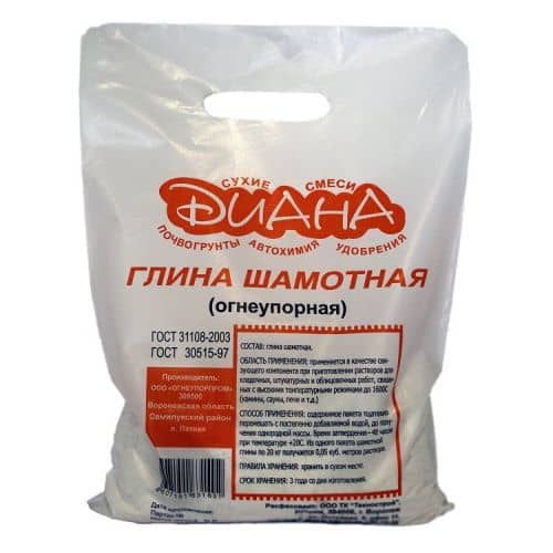 Купить Глина Диана шамотная огнеупорная 10 кг по низкой цене