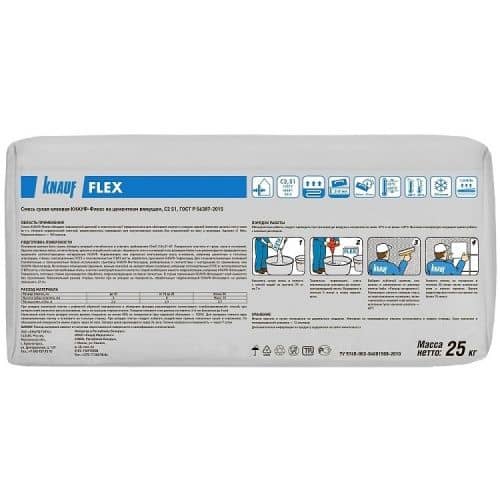 Купить Клей Knauf Флекс для плитки эластичный 25 кг по низкой цене