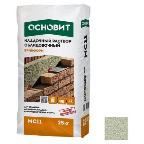 Купить Раствор Основит Брикформ МС11 кладочный пепельный 25 кг по низкой цене