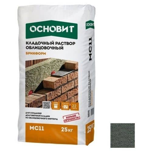 Купить Раствор Основит Брикформ МС11 кладочный темно-серый 25 кг по низкой цене