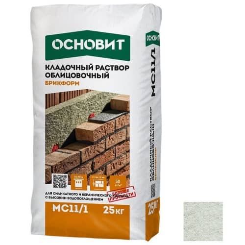 Купить Раствор Основит Брикформ МС11/1 кладочный белый 25 кг по низкой цене