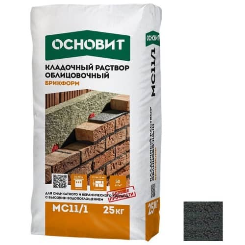 Купить Раствор Основит Брикформ МС11/1 кладочный гранитно-серый 25 кг по низкой цене