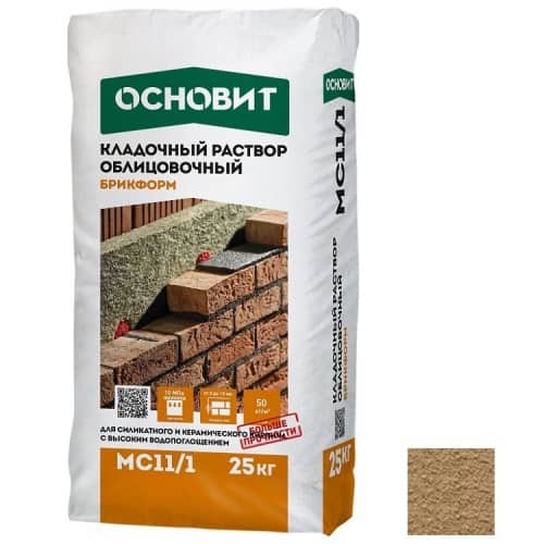 Купить Раствор Основит Брикформ МС11/1 кладочный кремовый 25 кг по низкой цене