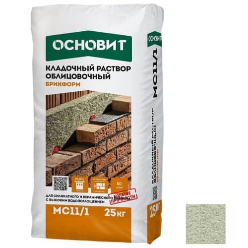 Купить Раствор Основит Брикформ МС11/1 кладочный пепельный 25 кг по низкой цене