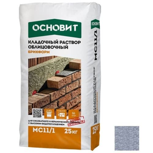 Купить Раствор Основит Брикформ МС11/1 кладочный светло-голубой 25 кг по низкой цене
