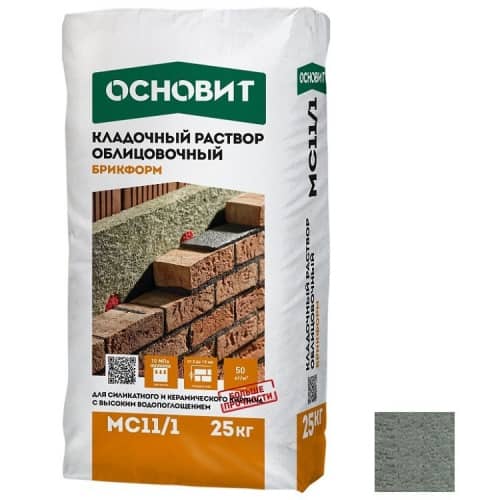 Купить Раствор Основит Брикформ МС11/1 кладочный серый 25 кг по низкой цене