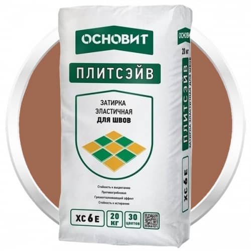 Купить Затирка Основит Плитсэйв XC6 Е светло-коричневая 041 эластичная для швов 20 кг по низкой цене