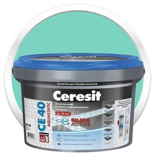 Затирка Ceresit CE 40 Aquastatic Бирюза цементная для швов