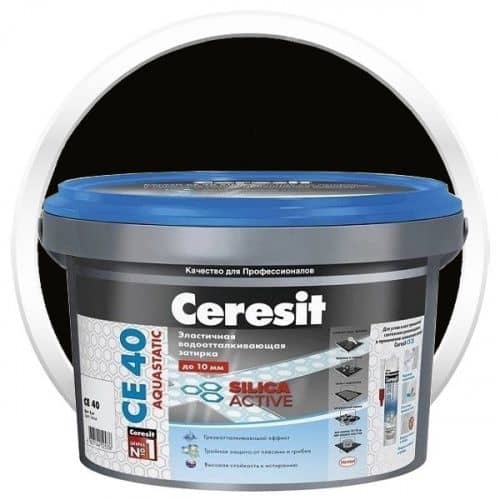 Затирка Ceresit CE 40 Aquastatic Графит цементная для швов 2 кг