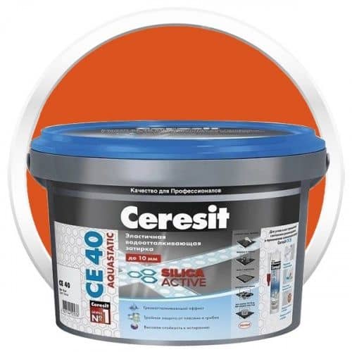 Затирка Ceresit CE 40 Aquastatic Кирпичная цементная для швов 2 кг