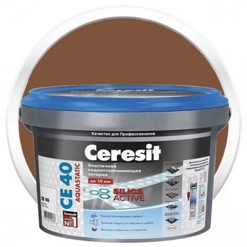Затирка Ceresit CE 40 Aquastatic темно-коричневая цементная для швов