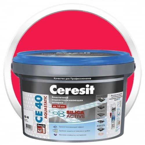 Затирка Ceresit CE 40 Aquastatic Чили цементная для швов 2 кг