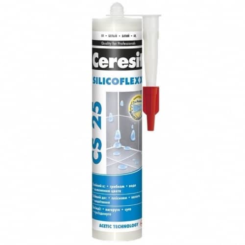 Затирка-герметик Ceresit CS 25 белая силиконовая 0,28 л