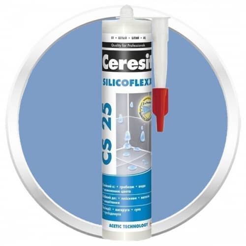 Затирка-герметик Ceresit CS 25 голубая силиконовая 0,28 л