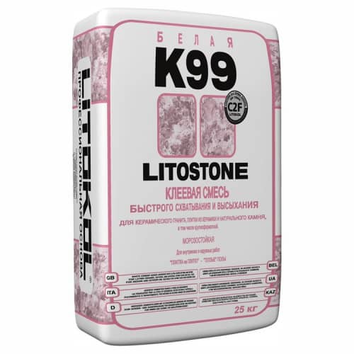 Купить Клей Litokol Litostone K99 для плитки белый 25 кг по низкой цене