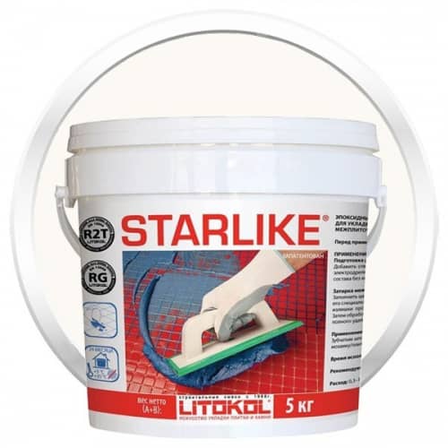 Затирка Litokol Litochrom Starlike C270 Bianco Ghiaccio эпоксидная для швов 5 кг