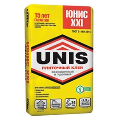 Купить Клей для плитки Unis ХХI 25 кг по низкой цене