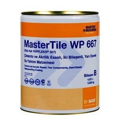 Купить Гидроизоляция BASF MasterTile WP 667 двухкомпонентная, эластичная, жидкий компонент 5 кг по низкой цене