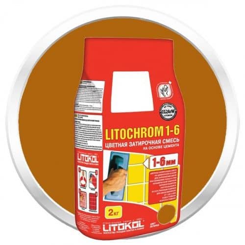 Затирка Litokol Litochrom 1-6 C90 красно-коричневая цементная для швов 2 кг