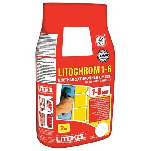 Затирка Litokol Litochrom 1-6 C00 белая цементная для швов 2 кг