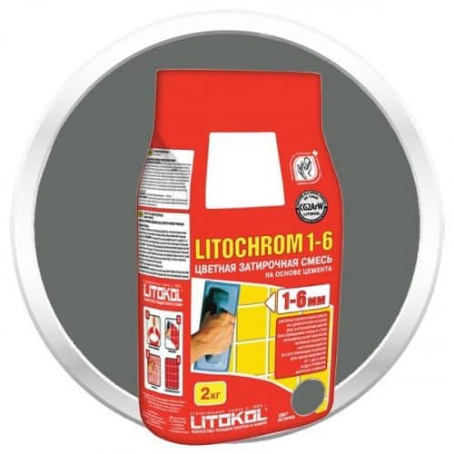 Купить Затирка Litokol Litochrom 1-6 C10 серая цементная для швов 2 кг по низкой цене