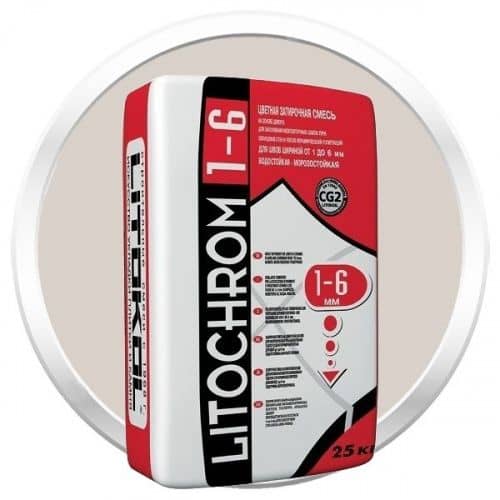Затирка Litokol Litochrom 1-6 C20 светло-серая цементная для швов 25 кг