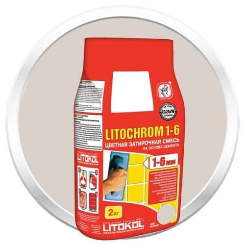 Затирка Litokol Litochrom 1-6 C20 светло-серая цементная для швов 2 кг