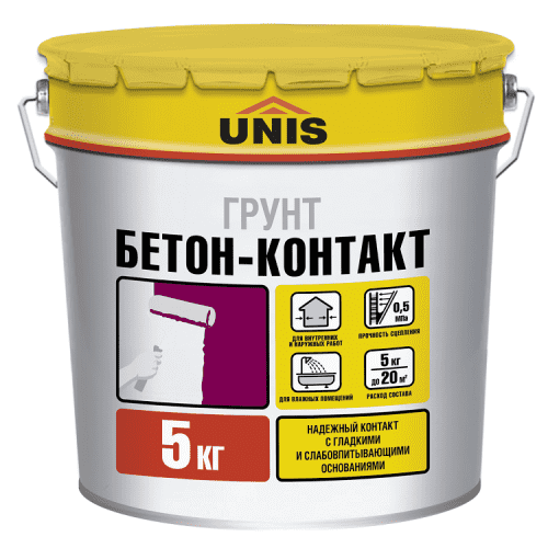 Купить Грунтовка Unis Бетон-Контакт 5 кг по низкой цене