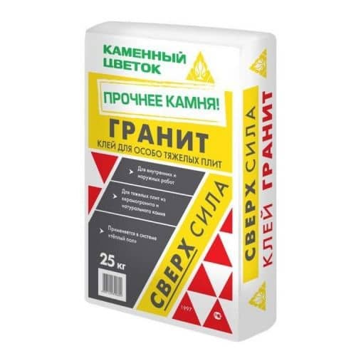 Купить Клей Каменный цветок Гранит для керамогранита и тяжелой плитки 25 кг по низкой цене