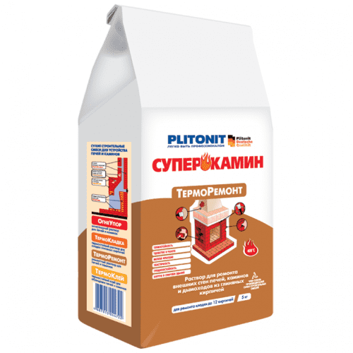 Купить Раствор Plitonit Суперкамин Терморемонт для ремонта печей и каминов 4 кг по низкой цене