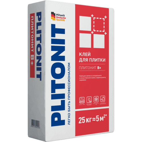 Купить Клей Plitonit В+ для керамогранита 25 кг по низкой цене