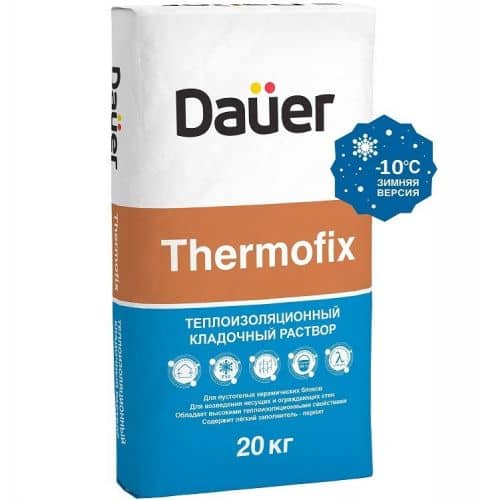 Купить Раствор Dauer Thermofix Зима кладочный теплоизоляционный 20 кг по низкой цене