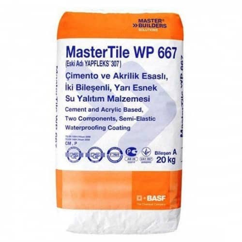Купить Гидроизоляция BASF MasterTile WP 667 двухкомпонентная, эластичная, сухой компонент 20 кг по низкой цене