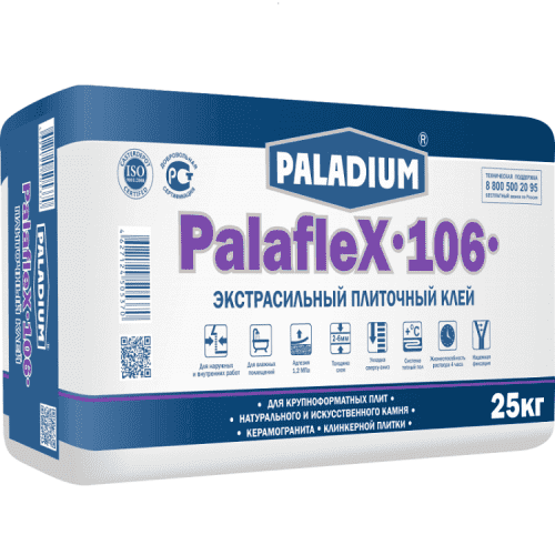 Купить Клей Paladium PalafleX-106 для плитки экстрасильный 25 кг по низкой цене