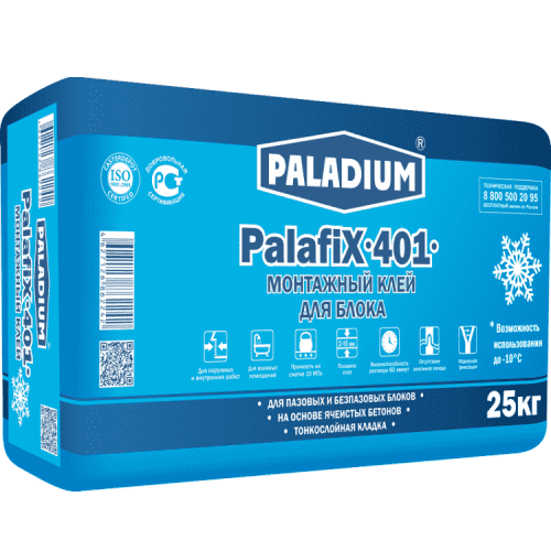 Купить Клей Paladium PalafiX-401 монтажный зима для блока 25 кг по низкой цене