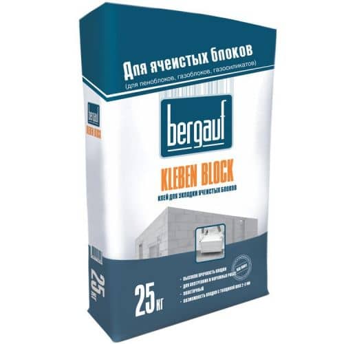 Купить Клей Bergauf Kleben Block Winter монтажный для ячеистых блоков 25 кг по низкой цене