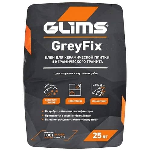Купить Клей Glims GreyFix плиточный универсальный водостойкий 25 кг по низкой цене