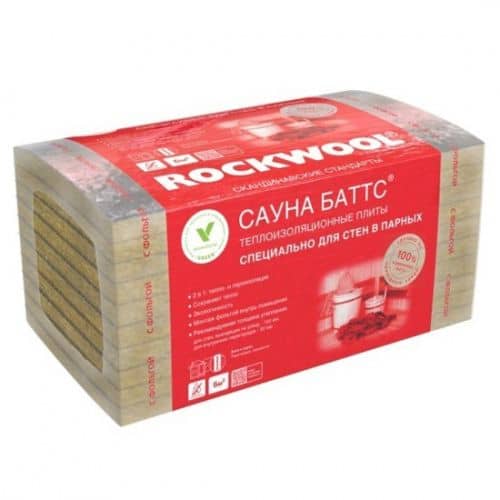 Купить Вата Rockwool Сауна Баттс базальтовая 4 плиты в упаковке 1000х600х100 мм по низкой цене