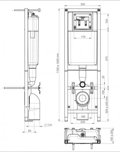 Купить Комплект CERSANIT DELFI c lift инсталляцией BLACK и подвесным унитазом Leon по низкой цене