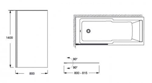 Купить Шторка Jacob Delafon Struktura для ванны стеклянная прозрачная E6D042-GA по низкой цене