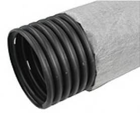 Купить Труба Nashorn N ПНД d200 мм дренажная, однослойная, перфорированная с геотканью Typar черная по низкой цене
